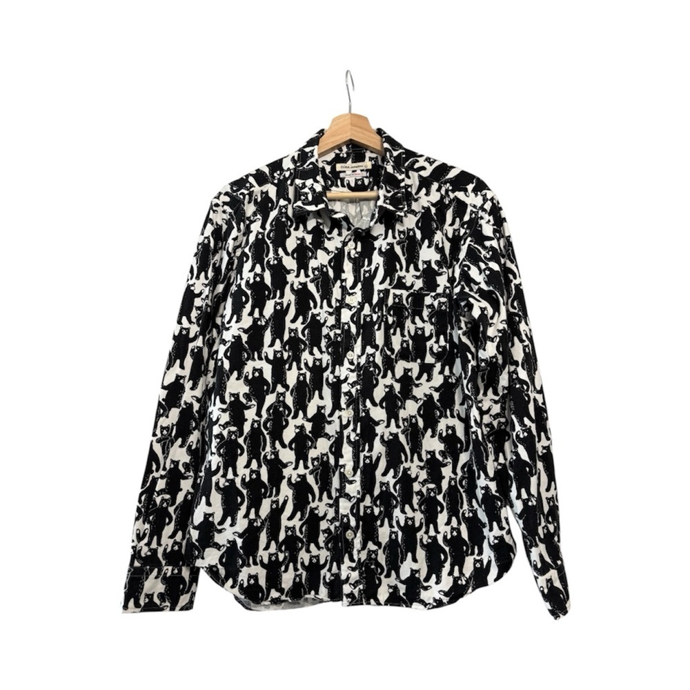 Ciao Indenture Made in Japan Bear Print Button Down Shirt Black White L - Picture 2 of 9